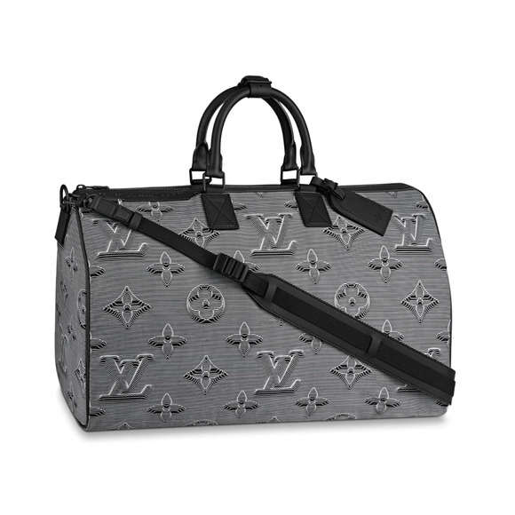 Louis Vuitton Keepall Bandouliere 50 Reversible Monogram 3D 2054 Logo Travel Bag - Picture 1 of 12